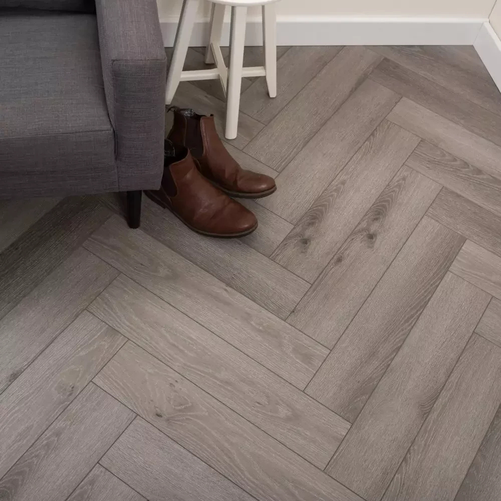 Щелчок системы Серый Дуб елочка 6 мм роскошный комбинированный пол SPC