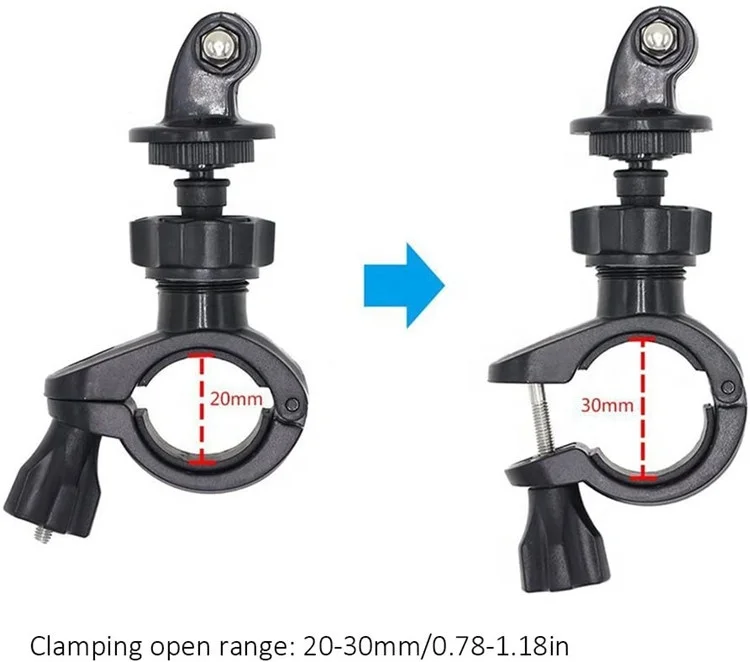 Aipaxal 360 Degree Rotatable Adjustable Motorcycle Bike Handlebar Clamp Camera Mount with 1/4 Screw for Gopro