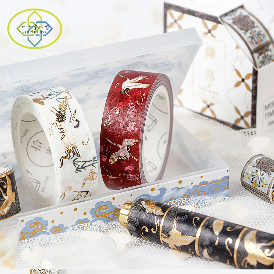 Hot sale custom 15mm decoration paper gold foil tape diy masking foil washi tape
