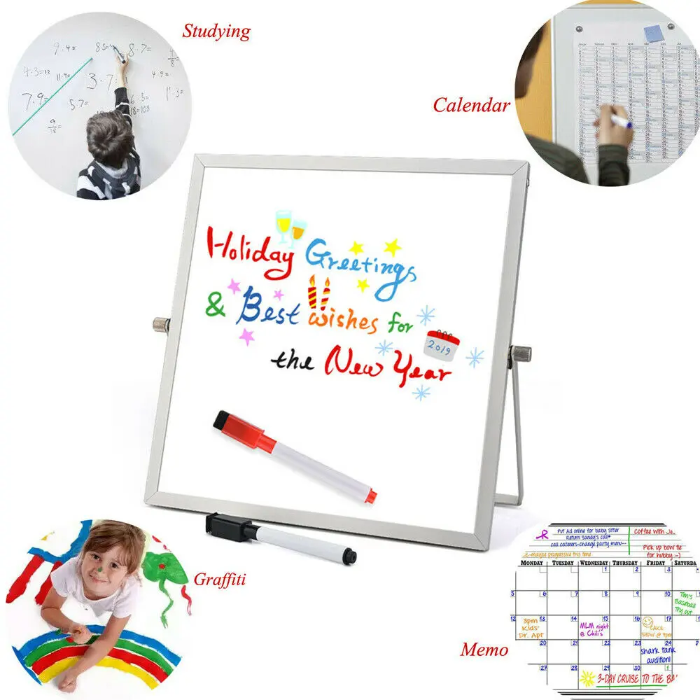 Lacquered steel writing dry erase Small size Desk-top Memo Board for Children kids with stand Magnetic Whiteboard