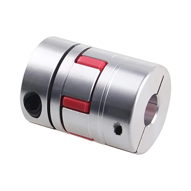Custom CNC Machining Aluminum Plum Coupler Flexible Shaft Coupling Motor Connector for 3D Printer Solid Rubber Pad