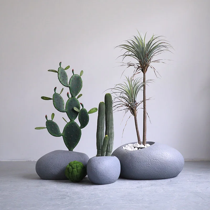 Simulation Cactus Moss Flower Ball 15 Cm Potted Landscaping Garden Sets Home Decor Indoor Plants Art Sets Artificial Plant Green