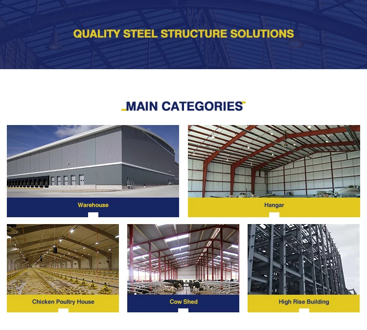Low Cost Portable Quick Build Large-Span Prefab Warehouse Steel Structure