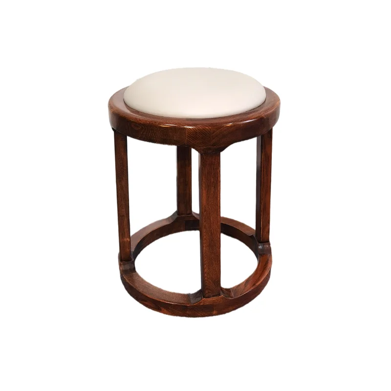 
XIingsheng Wood Dressing Bar Leather Auxiliary Round stool for Enterta inment table 