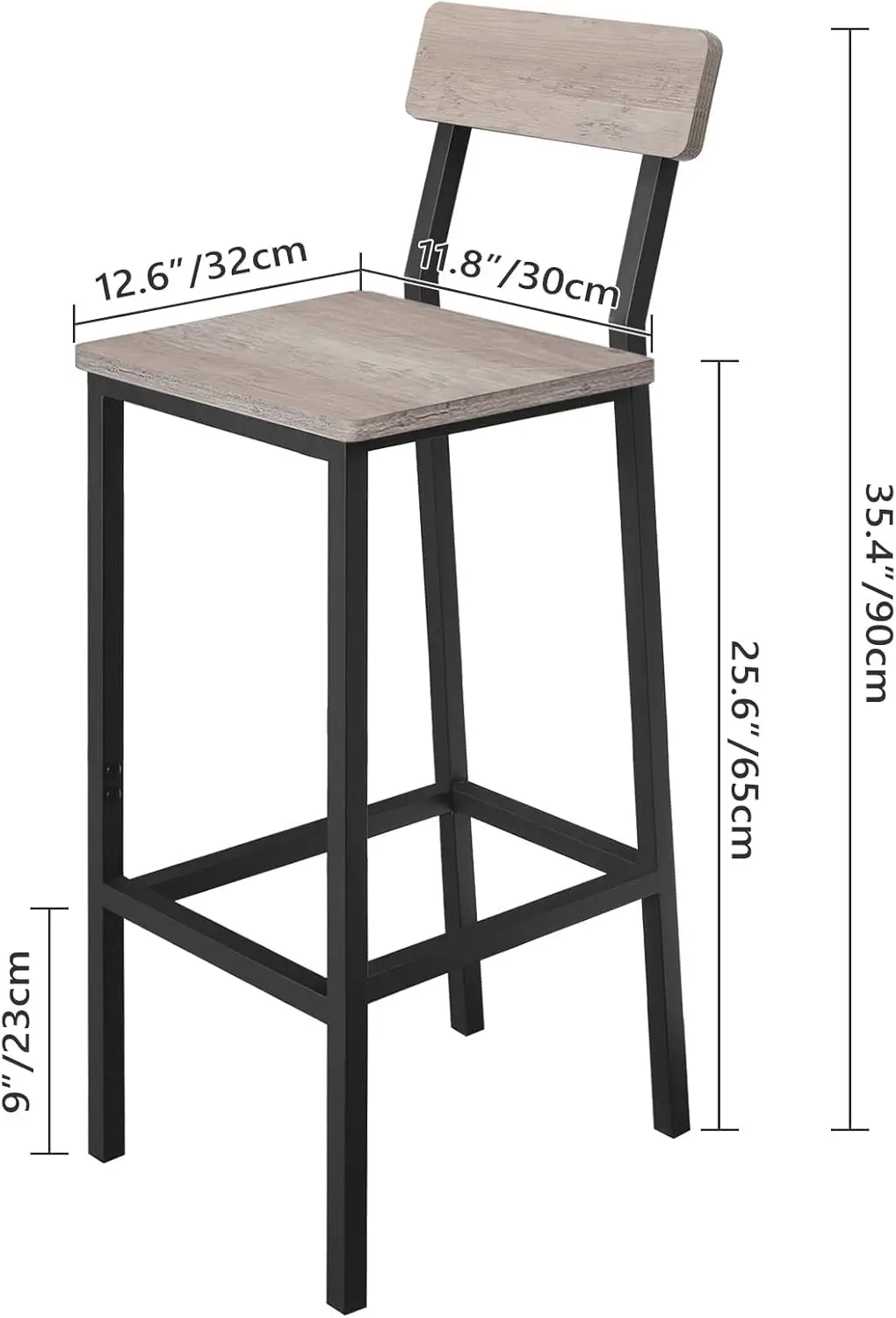 Easy Assembly Bar Stool Bar Chairs With Backrest Kitchen Bar Stools With Footrest Tall Counter