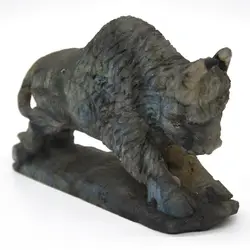 Wholesale Natural Labradorite crystal carving Buffalo Statue