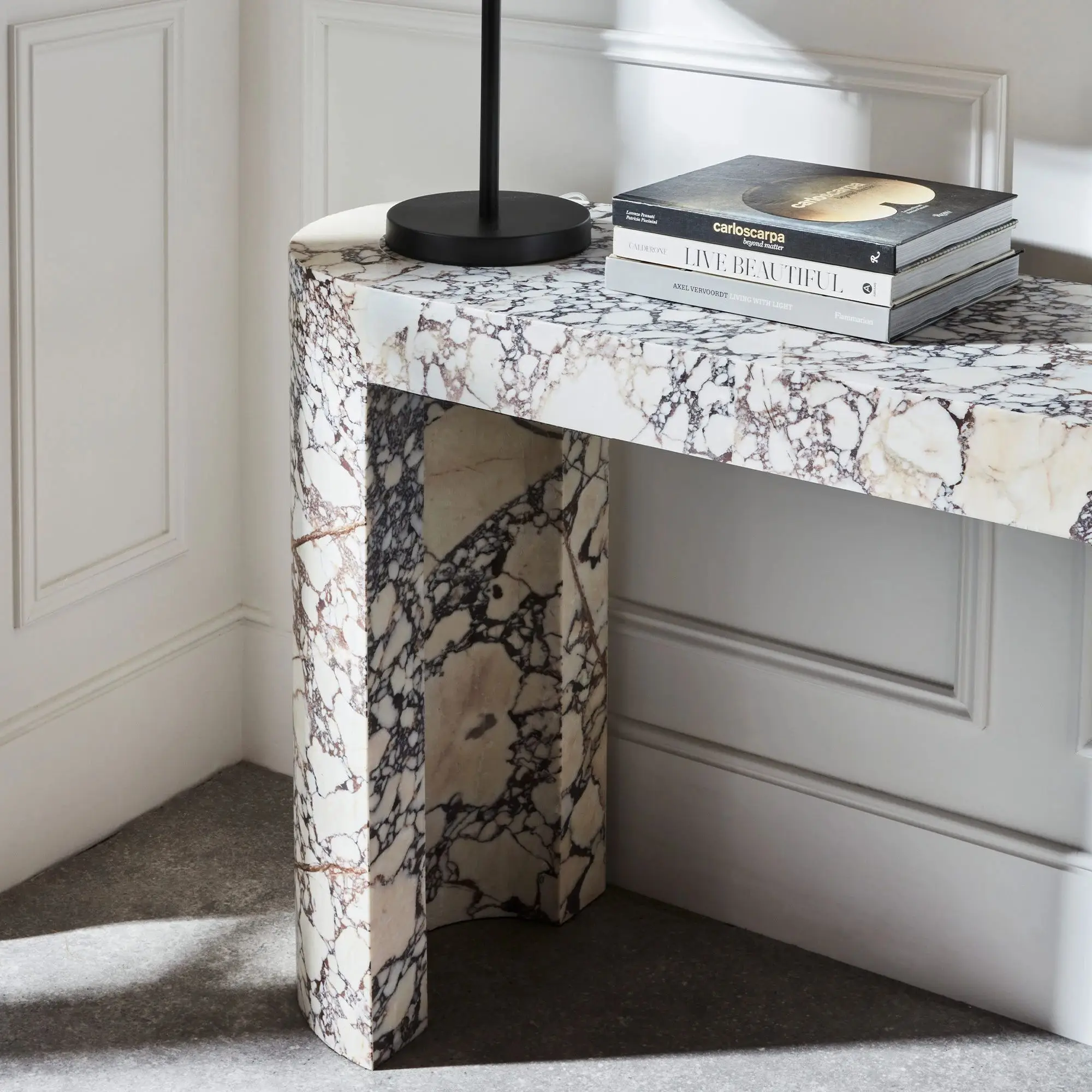 Handmade Stone Furniture Roman Travertine Living Room Entry Long Table Hallway Nordic Modern Marble Console Table