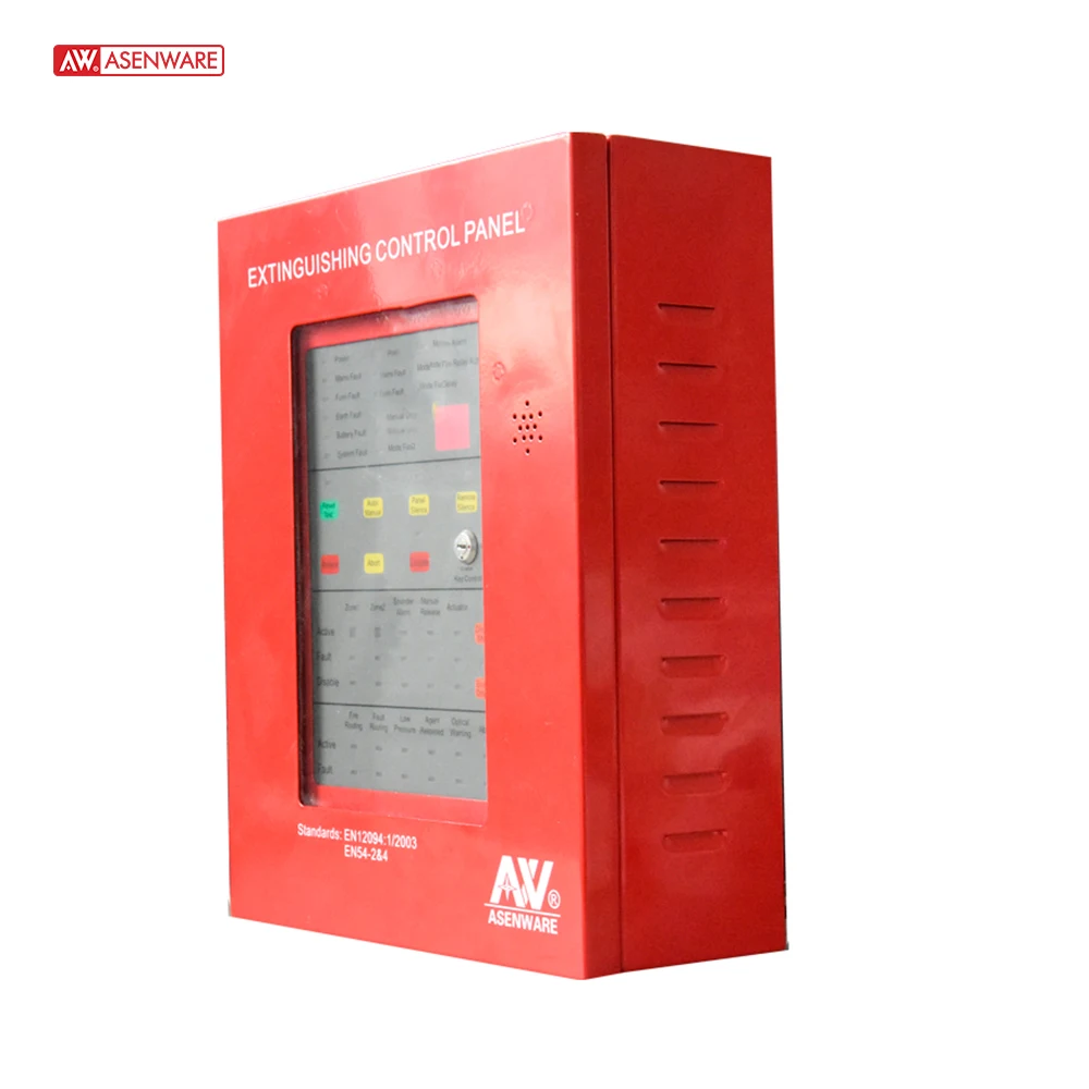 4 Zone Fire Detection Intelligent Gas Extinguisher Control Panel