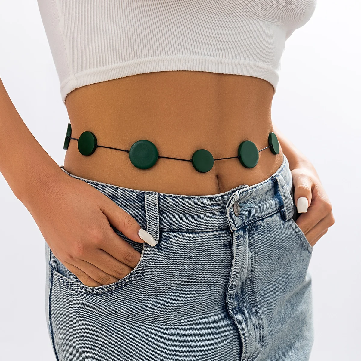 Tassel Coins Waist Chain Belt for Women Hiphop Belly Chain Dress Body Belt Fashion Jewelry Waist Body Chain