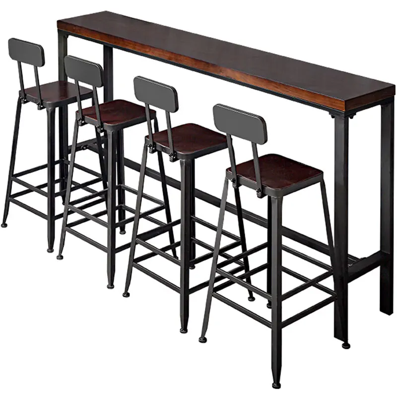 Wholesale High Quality Industrial  Bar Table and Chairs Set, Kitchen Bar Height Table with Stools Set of 2, Steel Frame