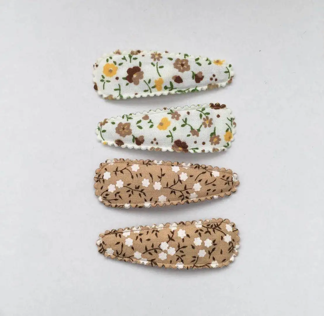 Цветочные заколки для девочек, Детские Цветочные заколки для волос с тканевым покрытием