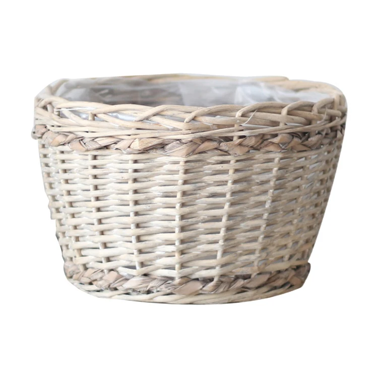 China Customized Modern Design Wicker FLOWER POT PLANTER pot 100% Natural Wicker Baskets Woven