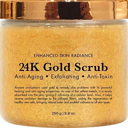 24K anti aging Gold Body Scrub and Facial Scrub with private label
