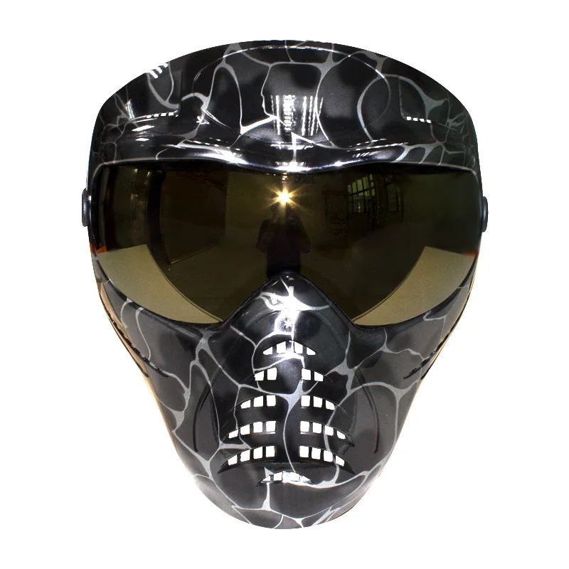 Paintball Mask Enbrille Black Snake Pattern Anti Fog Single Lens
