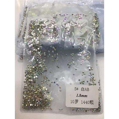crystal AB flat back bling silver back  Flat Back Non HotFix Crystal  Rhinestone SS20 crystal AB  in bluk for nail art