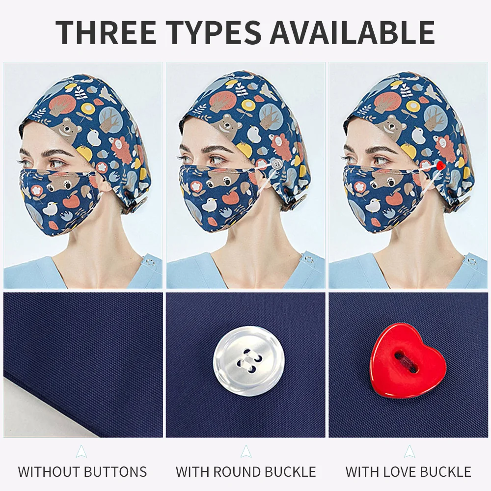 Cotton Nurse Hat Pet Doctor Surgical Caps Bouffant Medical Scrubs Cap Head Cover Custom Men
