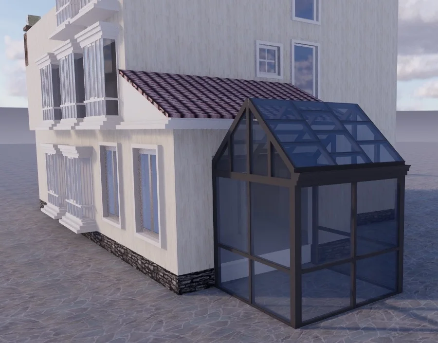 DIAOSI 132 роскошный сборный дом из алюминиевого сплава с двойным низом набор для загара алюминиевые веранды наружного