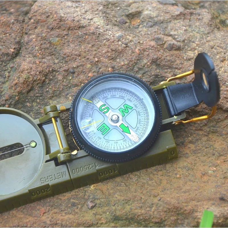 Professional Metal Waterproof Compass for Camping Hunting Hiking Geology Activities Featuring Aluminum Case Pointer Dial Display