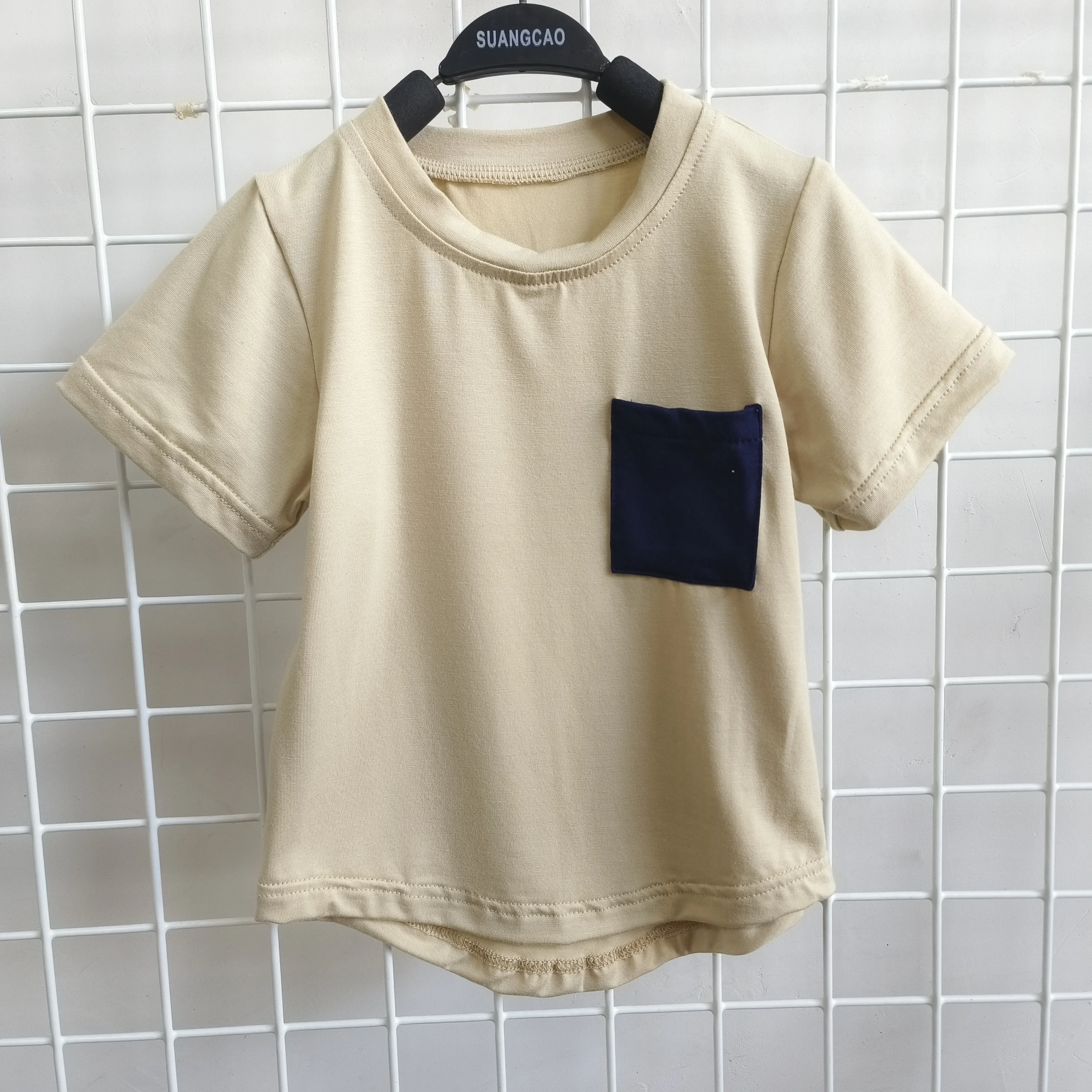 Custom baby Natural Bamboo Fiber Short Sleeve T-shirt Baby boy Girl Kids Clothes soft T-Shirt top