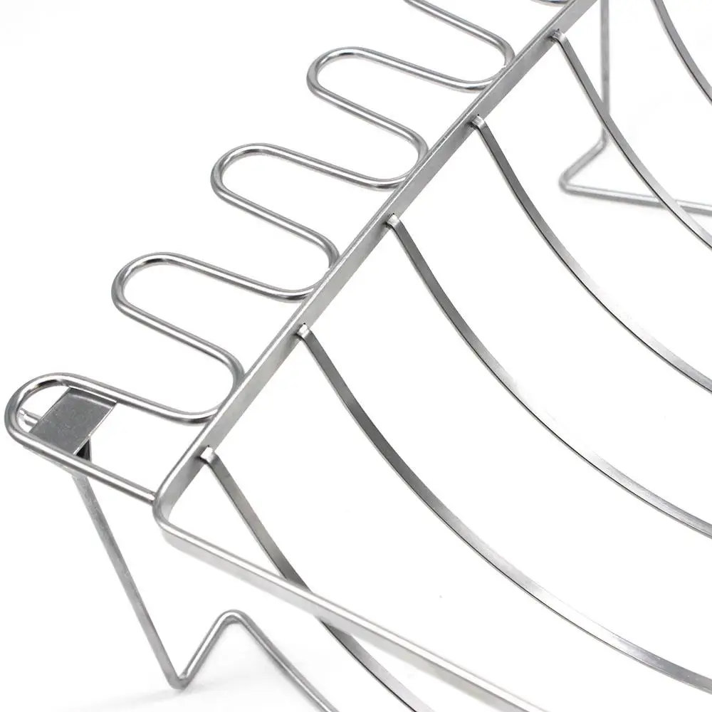 3-in-1 Stainless Steel BBQ Rib Rack Chicken Rack to Holds 12 Chicken Legs and 6 Ribs, Grilling Smoking Rib Holders Chicken Stand