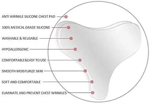 
High quality T Triangle Heart Shape Reusable Adhesive silicone Chest Wrinkle Pads Anti Wrinkle Prevent and Eliminate Wrinkles 