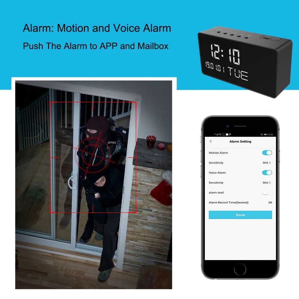 Amazon Best-Selling Smart Desk Clock Spy Camera 1080P HD Home Security With Night Vision Mini Hidden IP Camera