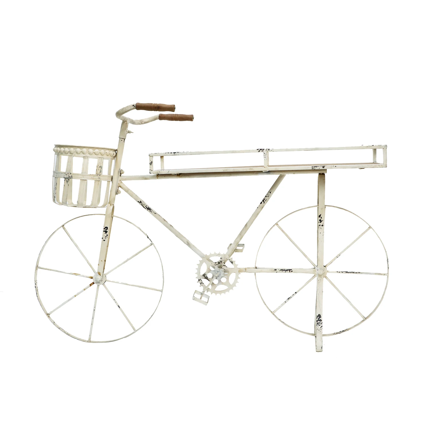 Metal Flower Pot Wrought Planter Garden Patio Office Balcony Outdoor and Indoor Decor Iron Bicycle Plant Stand