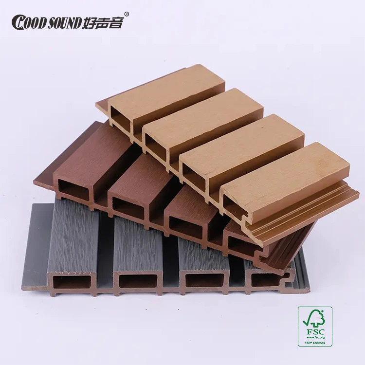 GoodSound Wooden Grain Lamin Waterproof Outdoor Fluted Wpc Indoor Wall Panel For External Cladding 590*2900Mm