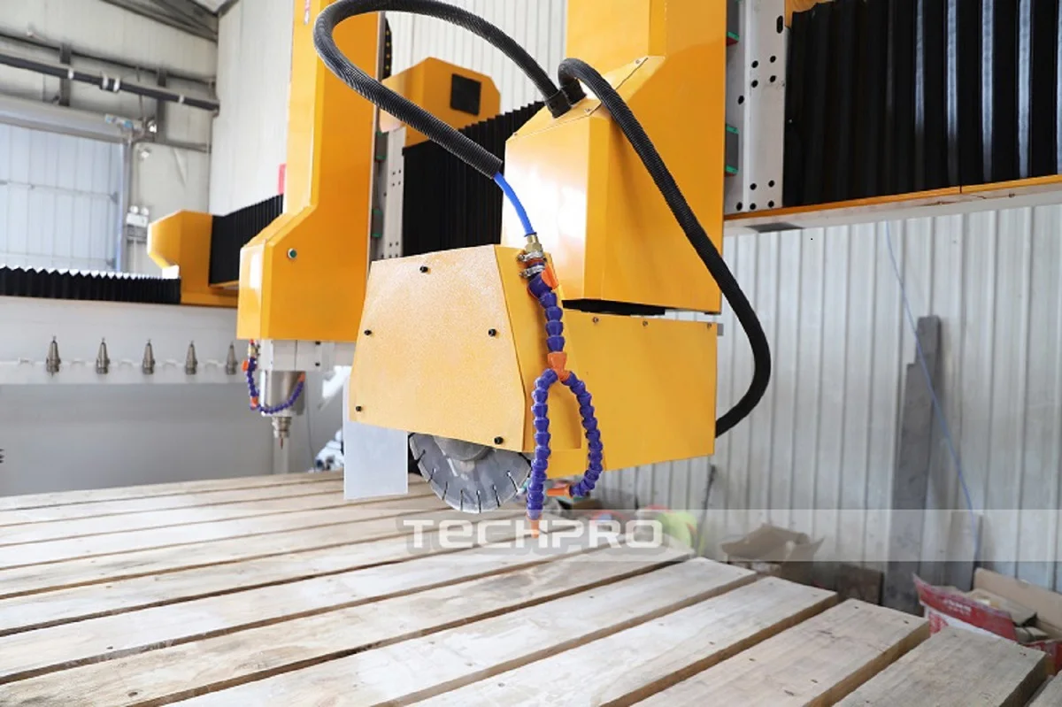 China 4 Axis ATC Double Heads Bridge Saw Stone Cnc Router Carving Cutting Machine Automatic Cnc Bridge Saw Granite Marble