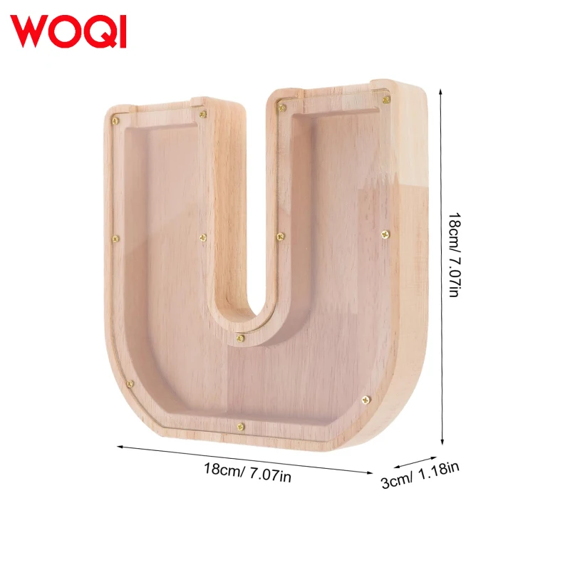 WOQI 26 Transparent Alphabet Letter Money Saving Box Custom Text Name DIY Creative Gift Piggy Bank Toy