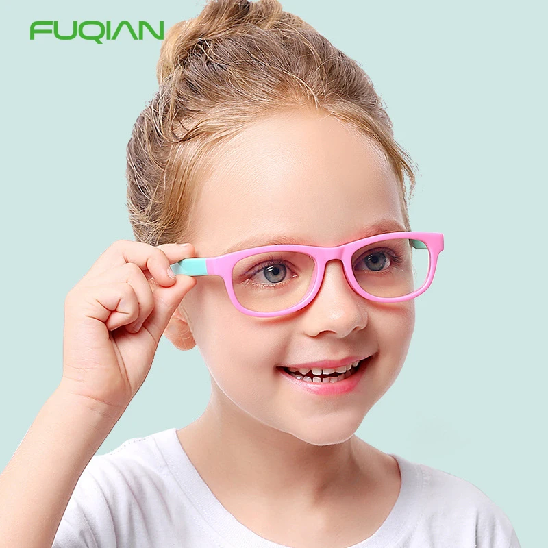 Fashion Blu Ray Children Boys Girls Kids Baby Healthy Material Silicone Anti Blue Light Glasses Frame
