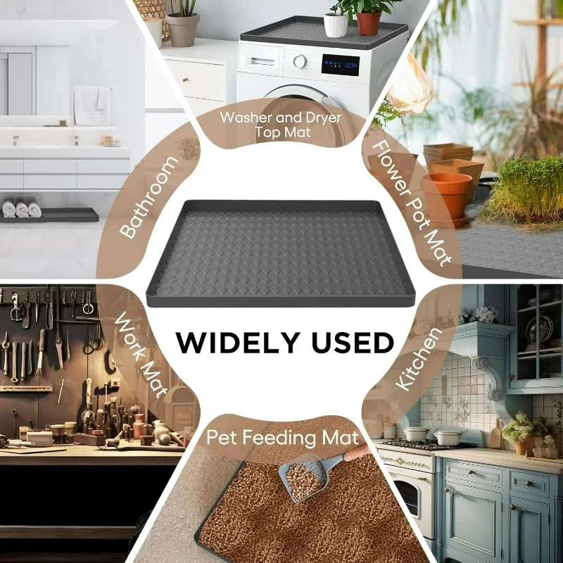 Silicone kitchen Washer and Dryer Top Protector, Laundry Room Non-slip Washable Mat for Top of Washing Machine Cover