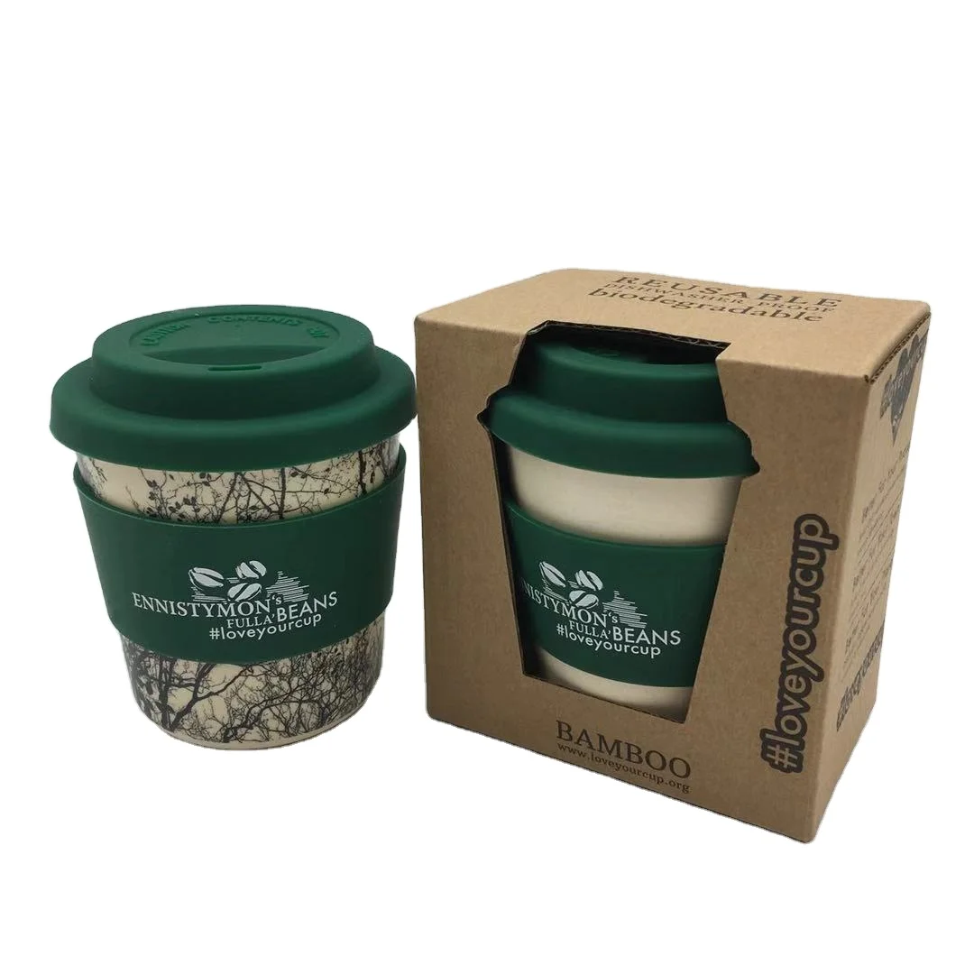 8 OZ 240 ML Forest trees design printed bamboo fiber coffee cups