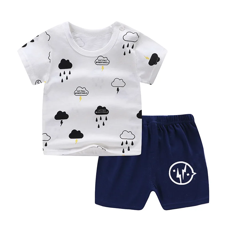 
wholesale 2-piece High Quality Baby Boy Clothing Sets unisex children clothes baby summer set 
