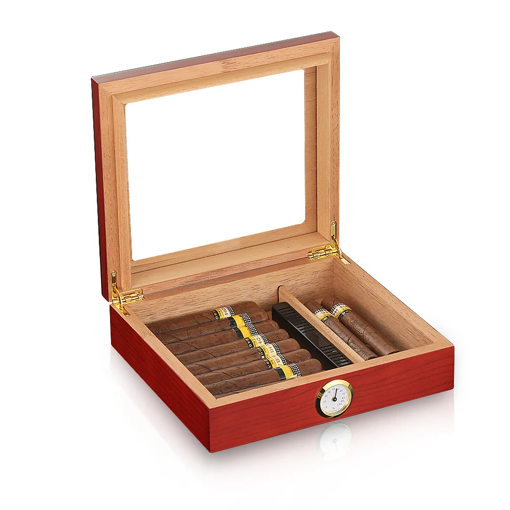 Hot sale High capacity light luxury wood grain large humidor cigar humidor box cigar humidor