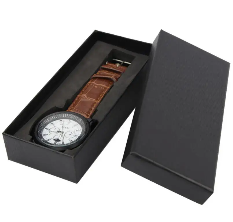 Customized LOGO paper kraft board watch box watch gift box black