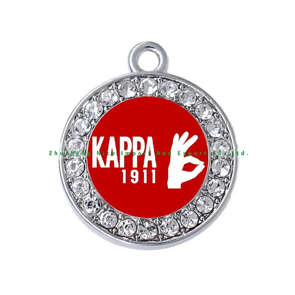High quality KAP Greek Letter Fraternity fashion alloy necklace circular pendant accessories