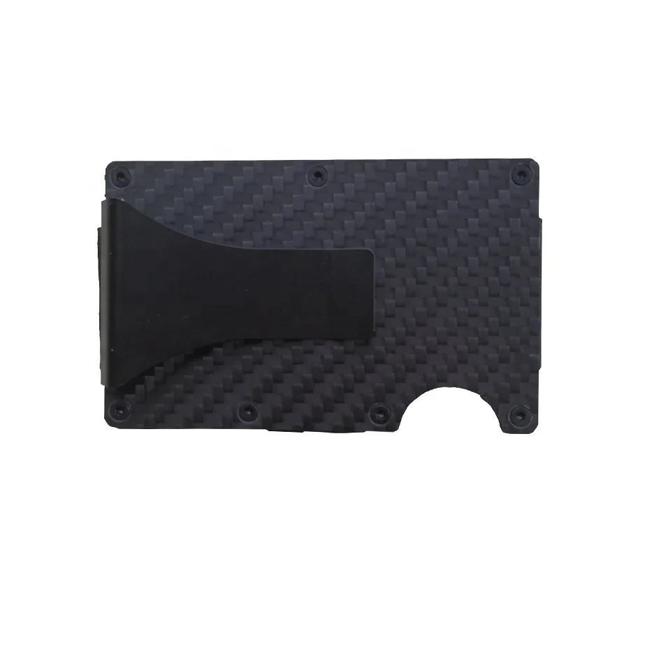 Custom carbon fiber money clip Men wallets Thin Slim Minimalist Pocket RFID Real Forged Carbon Fiber Card holder for amazon sell