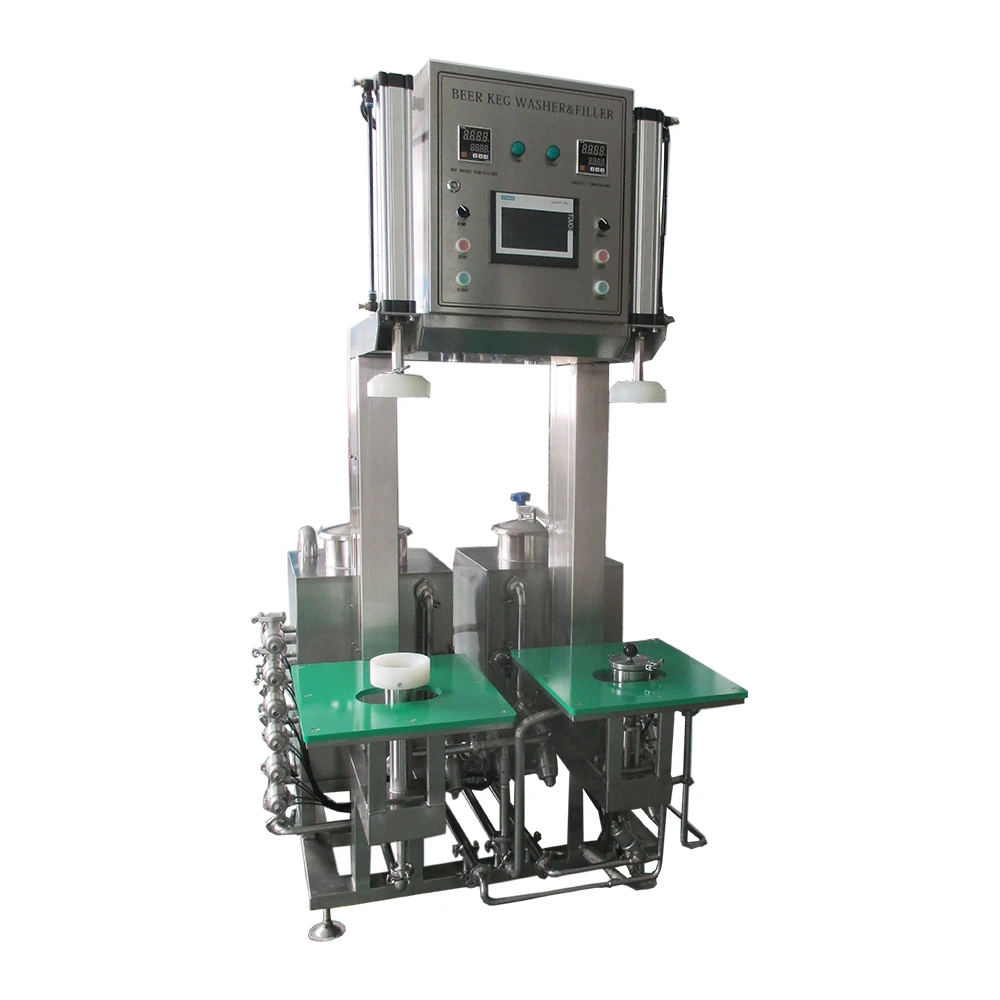 semi automatic beer keg washing and filling combine machine 2 heads