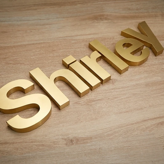 Customized gold stainless steel metal small letters
