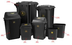 PP Plastic Black Antistatic ESD SMT Electrostatic Cleanroom Tool Box Trash Can ESD Waste bin