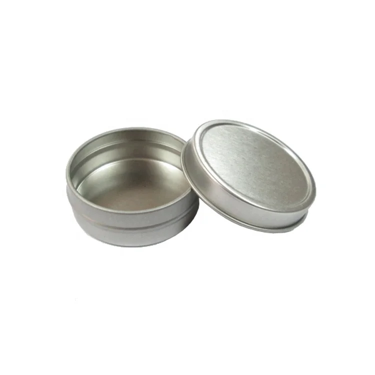 Round Gold Candle Tin Box With Screw Lid