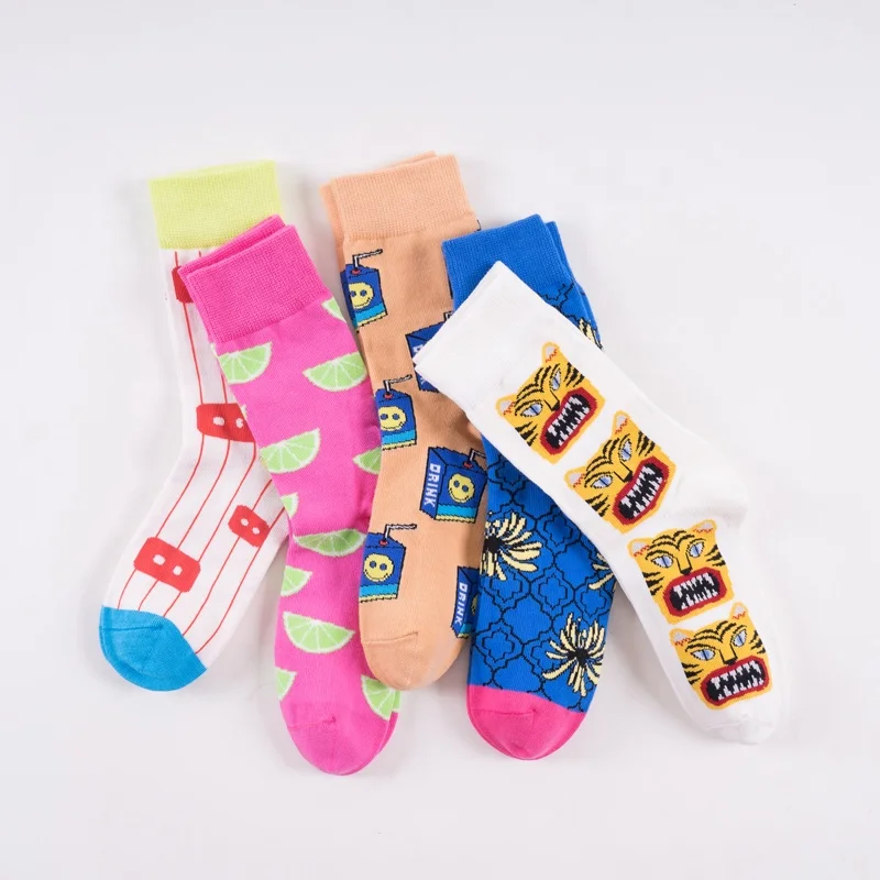 High Quality Colorful Novelty Mens Socks Custom Make Your Own Logo Cozy Cmax Design Happy Crew Cotton Socks Men
