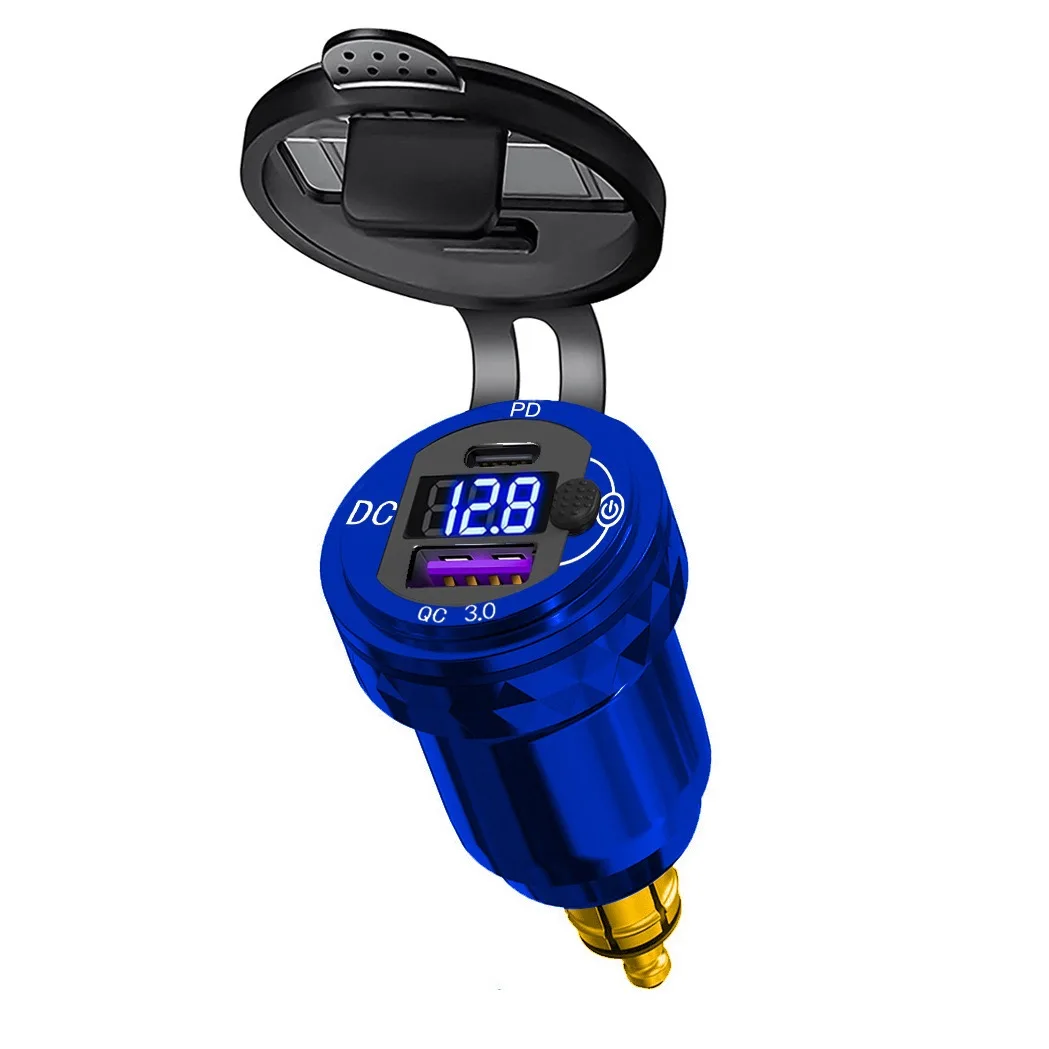 Power Adapter Hella DIN Plug Socket Universal Waterproof 30W QC3.0 USB Type C PD Fast Charger for BMW Ducati Triumph Motorcycle