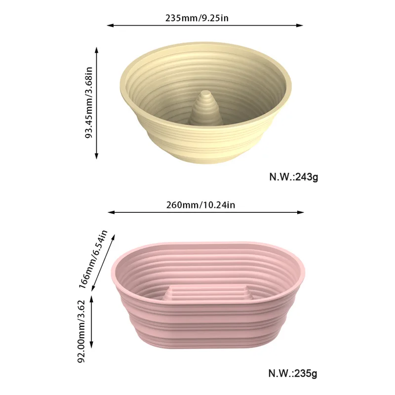 Silicone bread rising basket Baking dough fermentation bowl folding high temperature resistant large capacity