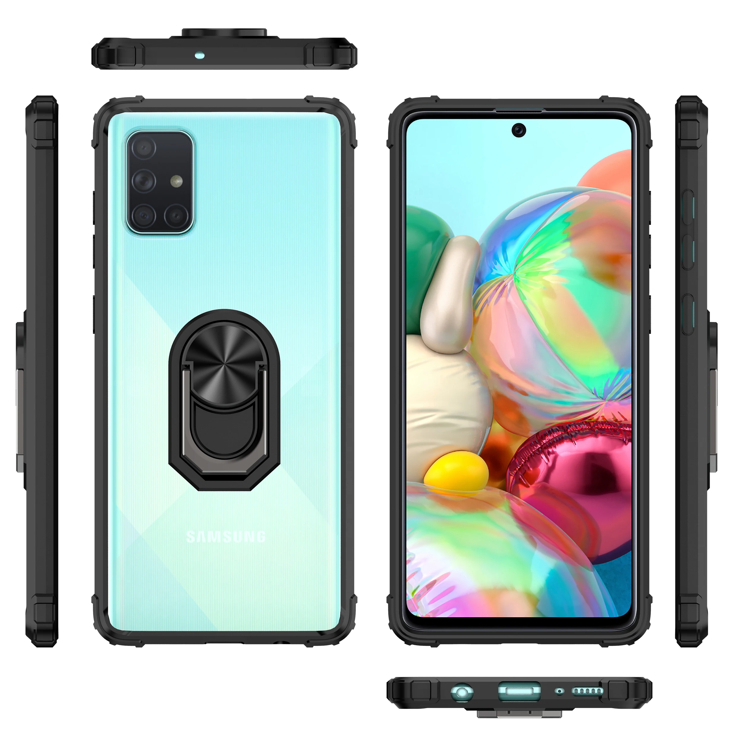 New Acrylic For Samsung For Galaxy A72 A52 Note 10 Plus Transparent Cover Mobile Phone Case Air Bag Anti Falling Non Yellowing