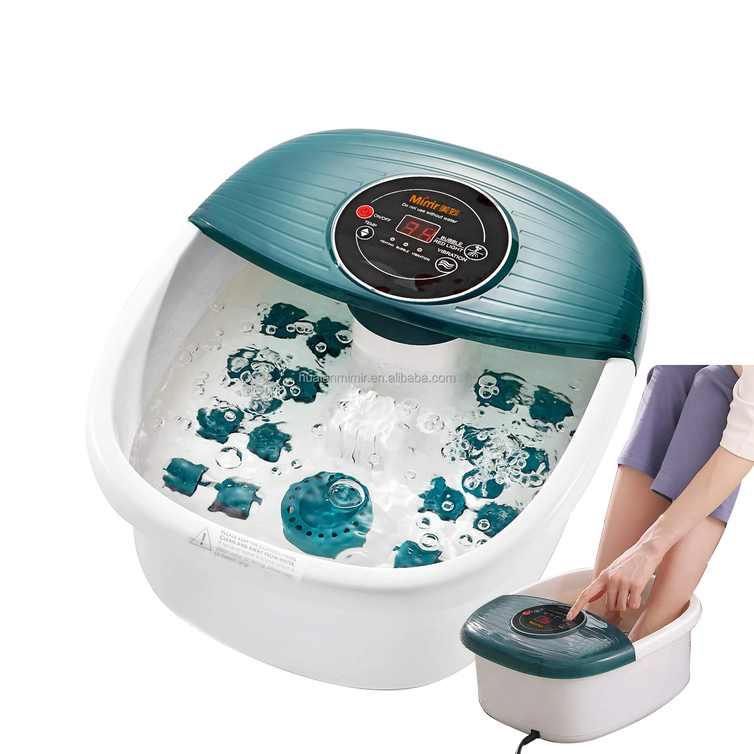 Electric Heating Foot Spa Basin Foot Spa Bath Massager  With Bubble And  Shiatsu Massage Rollers For Foot Soak Pedicure