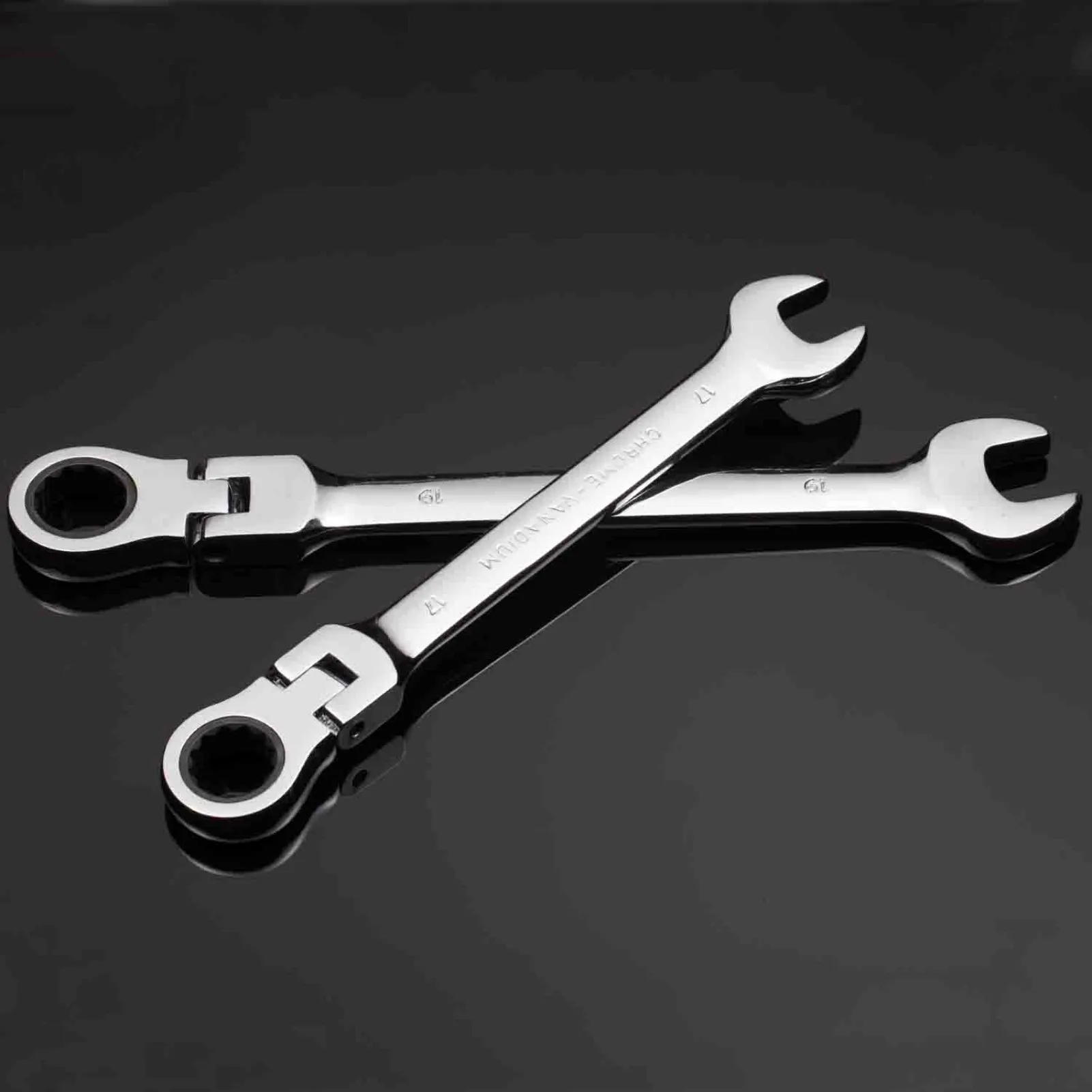 SUGETOOLS 12pcs 8-19mm repair tool flex-head metric ratchet wrench spanner set with box organizer