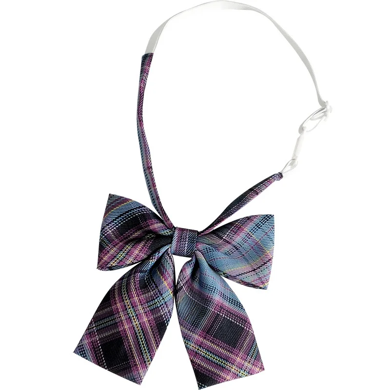 Women College Style Fashion Bow Tie Girls Student School Uniform Accessories Jk Plaid Bowtie