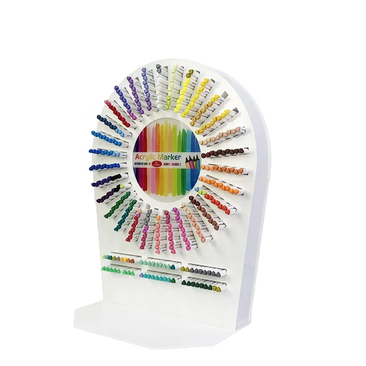 Stationery Store Design Desktop Marker Holder Mark Pen Display Racks Acrylic Pen Display